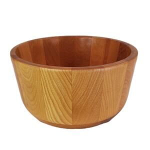 Crate & Barrel John McLeod Designs Signed Wooden Salad Serving Bowl Vermont 9"
